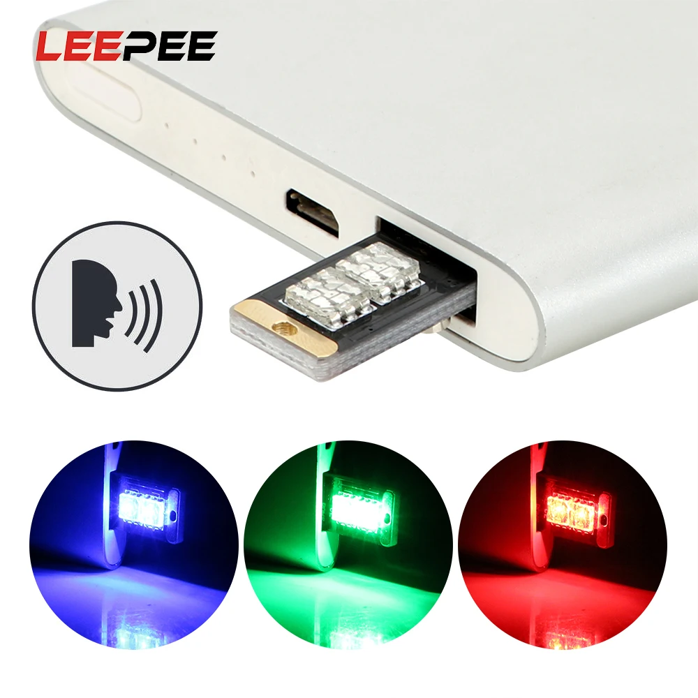 LEEPEE Авто декоративная лампа с USB разъемом RGB музыкальный Ритм Светильник