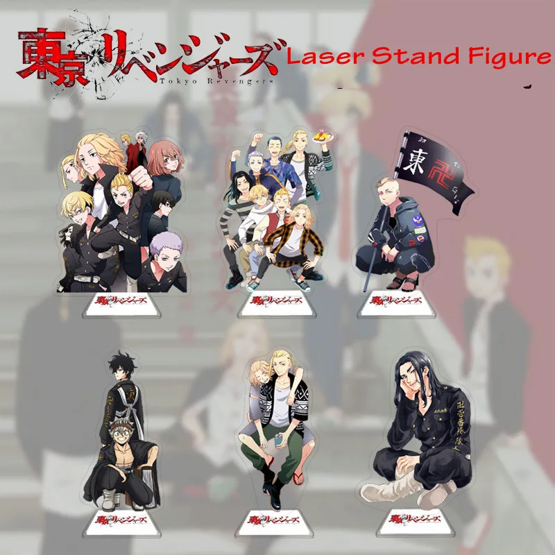 

Anime Tokyo Revengers Acrylic Laser Stand Model Doll Manjiro Ken Takemichi Hinata Atsushi Plate Desk Decor Standing Figure Toy