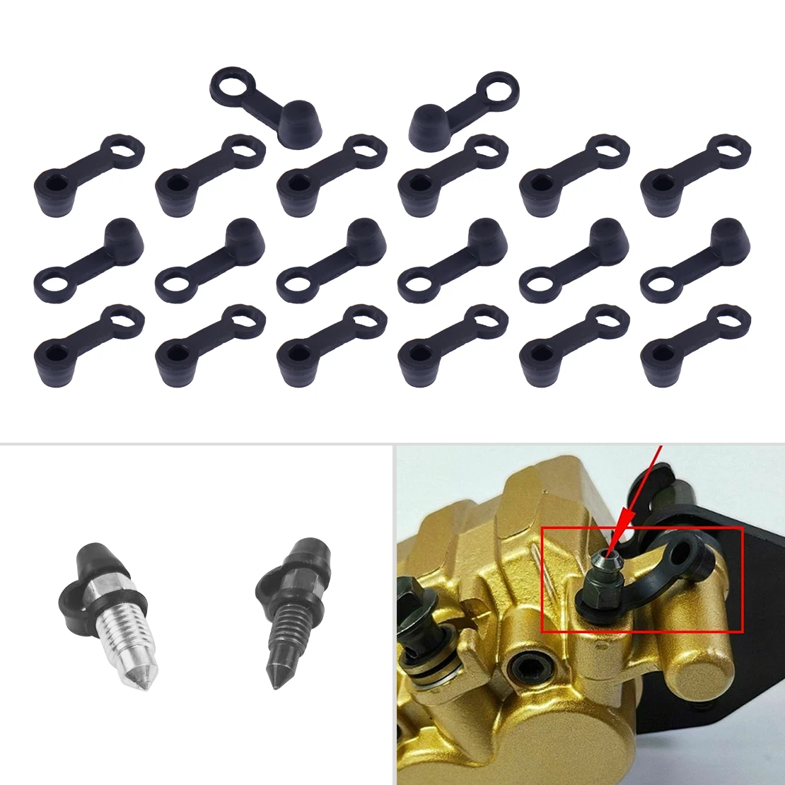 

DWCX 20 шт. 3 см черные автомобильные тормозные колпачки для торможения, смазка, зерк, резиновая Пылезащитная крышка, аксессуары