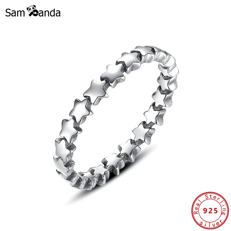 Женское кольцо на палец оригинальное штабелируемое из стерлингового серебра 925