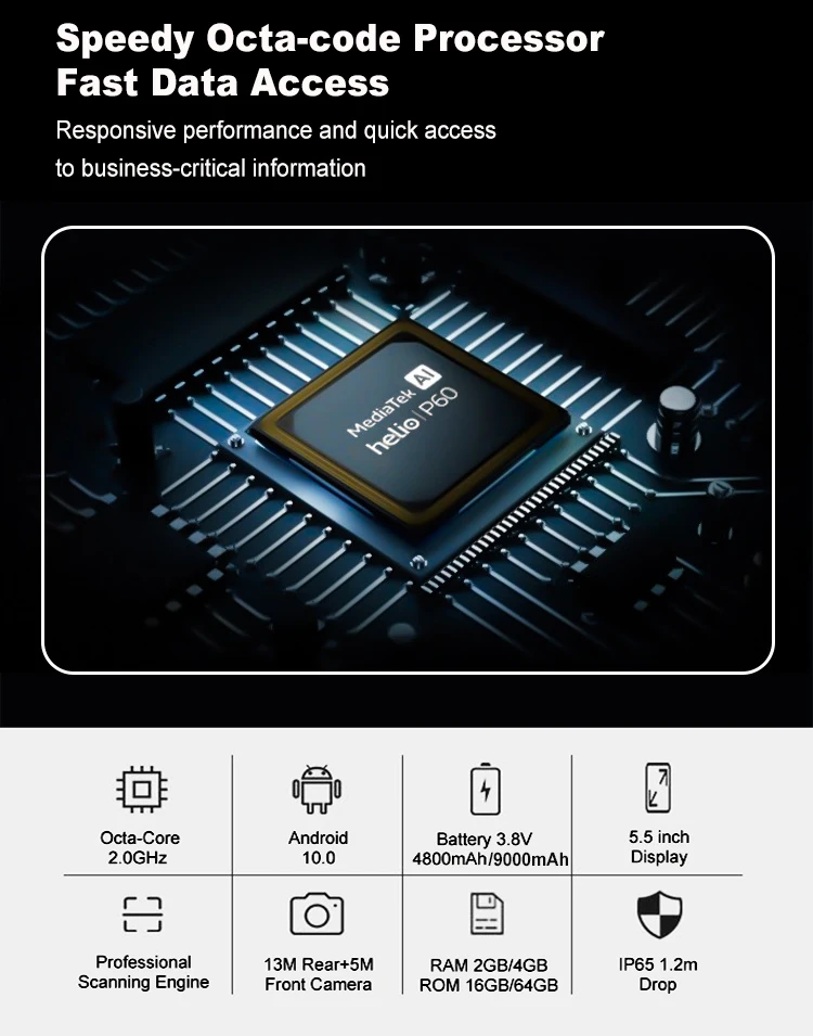 Rugged Android 10 4G+64G Handheld PDA Scanner 1D 2D Barcode Reader 4G WiFi Bluetooth GPS Warehouse PDA Data Collector Inventory