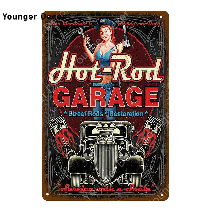 Металлические знаки Hor Rod для гаража открытый металлический ВИНТАЖНЫЙ ПЛАКАТ на 24