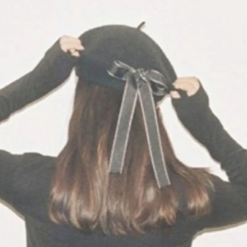 

1PCS Women Fashion Women Soft Bow Elegant Berets Winter Warm Hat