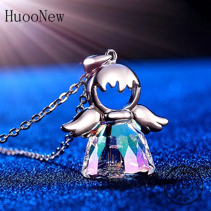 Модный кулон солнечного цвета кукольные крылья Хранитель Ангел Кристалл Висячие