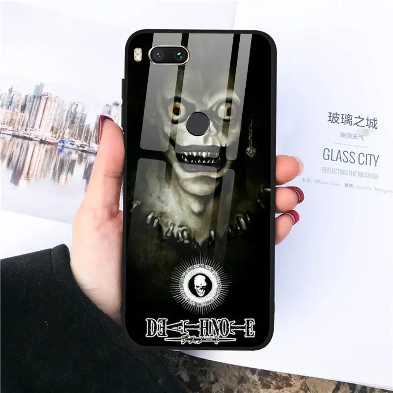

Death Note Ryuk kira Phone Case Tempered glass For xiaomi 6 8 lite se MIX2 2S Redmi 4X 5 6 6a note 4 5 6 7