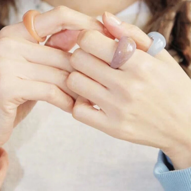 2020 модные красочные полимерные кольца на палец акриловые нестандартные богемные