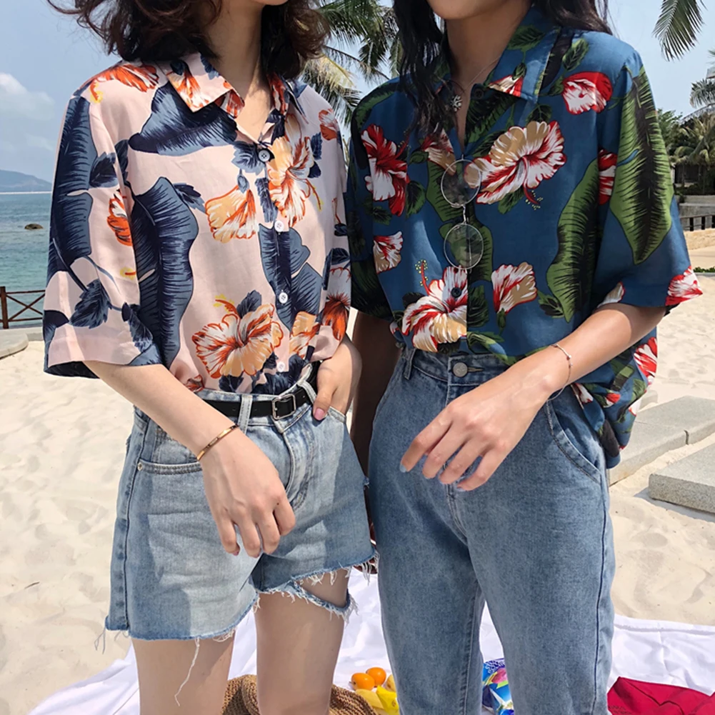 

New Women Blouses Holiday Casual Short Sleeve Tops Ladies Strawberry Printed Shirt Korean Summer Fashion Women Clothing