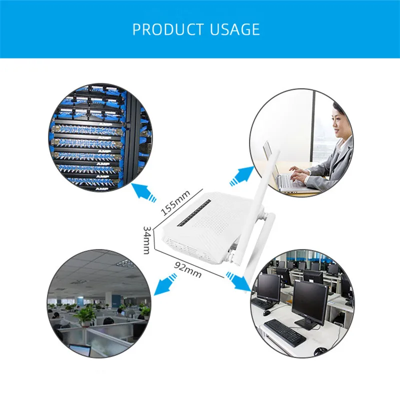 2 4G XPON GPON ONU 1GE + 1FE Wifi CATV волоконно оптический SC/APC 20km совместим с OLT|Оптоволоконное