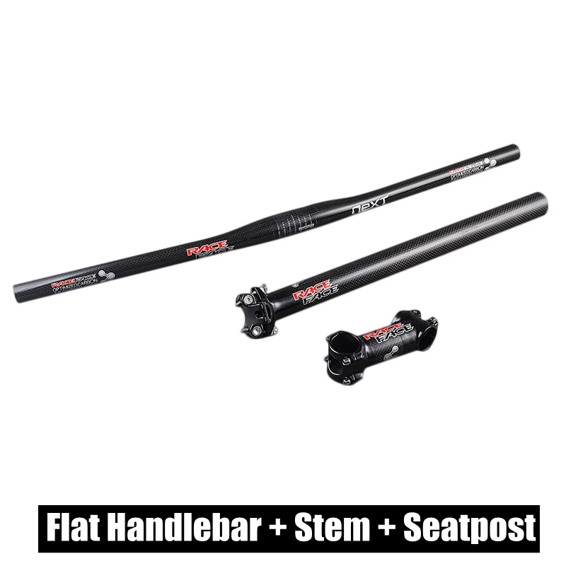 Flat Handlebar SET Гоночная лицевая сторона Next 3K углеродный велосипед MTB Руль набор велосипед подъем/плоский руль или стержень или подседельный штырь Велоспорт Горный запчасти - Цвет: Flat Handlebar SET