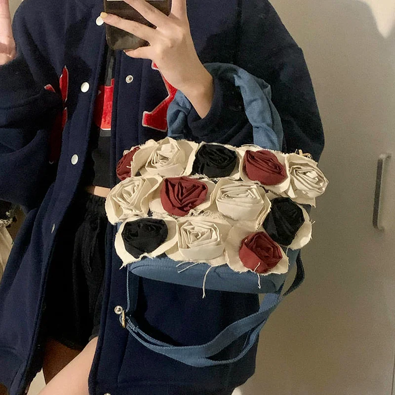 Сумки на плечо Xiuya в стиле Харадзюку японская Готическая джинсовая Холщовая