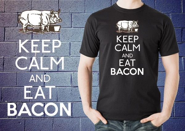 

Keep Calm And Eat Bacon T-Shirt Bacon Food Tshirt Tee Shirt