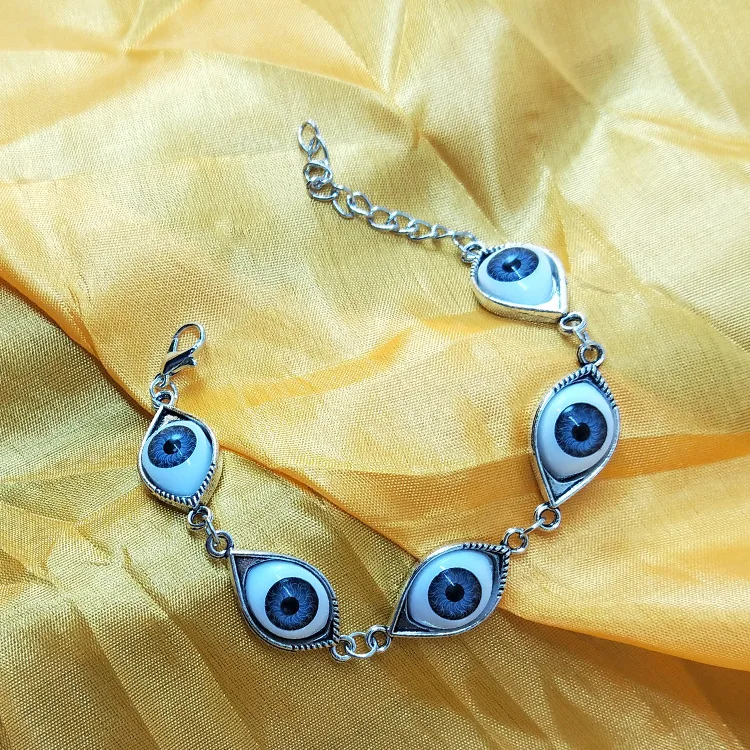 Винтажный Бронзовый турецкий дьявол Evil Eyes браслет кулон Панк подвеска в стиле