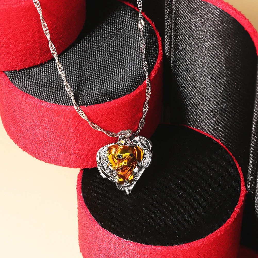 Цепочка с подвеской в форме сердца для женщин сплав влюбленных ожерелье до