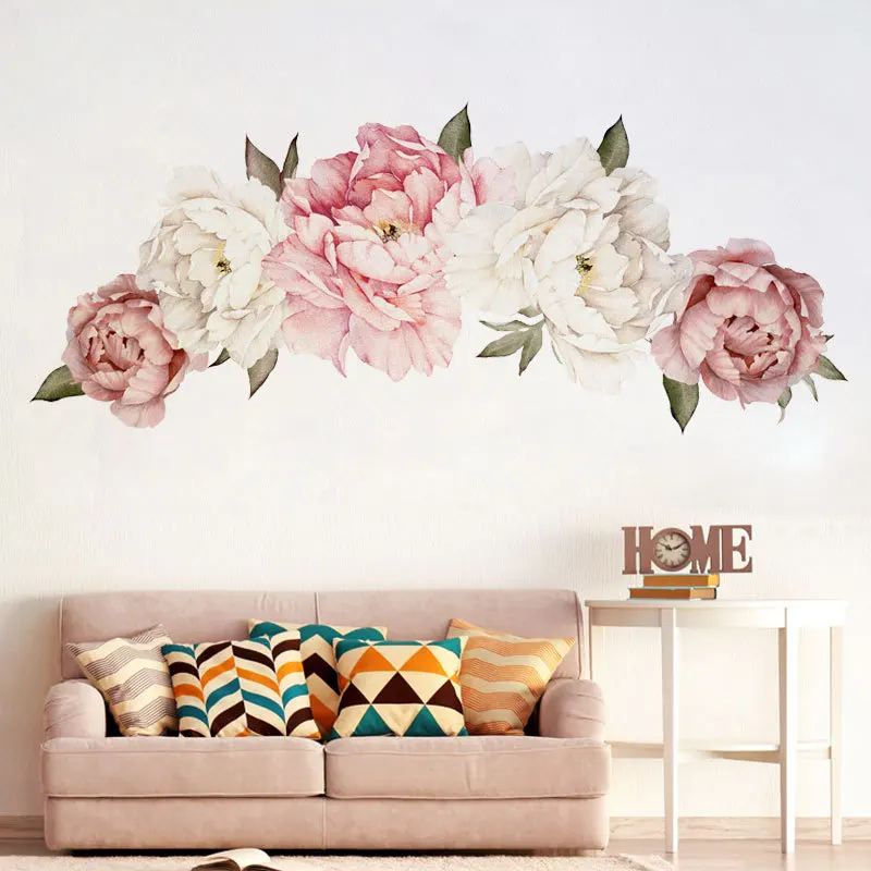 

1Pc Wall Sticker Creative Peony Flower Sticker Home Wall Bedroom Decoration Blossoming Rich Peony Series Warm Wall Stickers