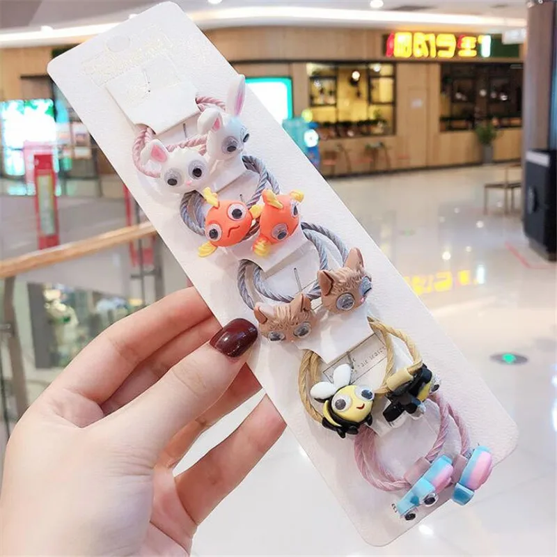 10 New Cute Crown Star Quicksand Scrunchies Children Girls Kids Elastic Hair Rubber Band Accessories Tie Hair Ring Rope Holder - Color: 10