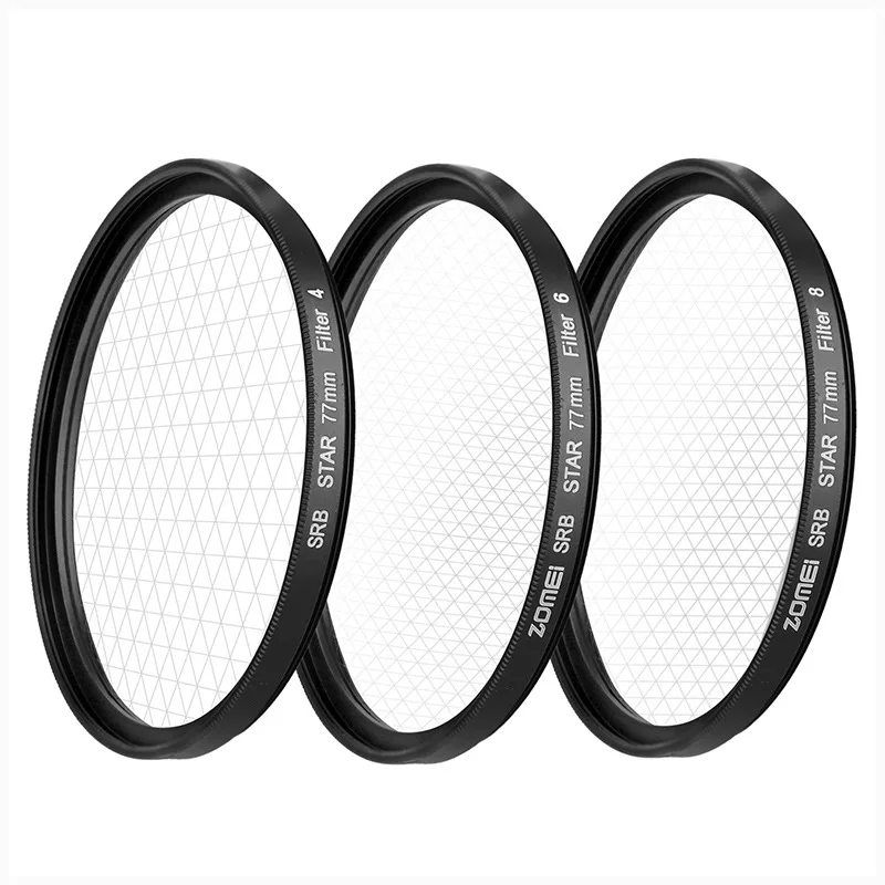 

Zomei Star Line Star Filter 4 6 8 Piont Filtro Camera Filters 40.5 49 52 55 58 62 67 72 77 82mm For Canon Nikon Sony DSLR Camera