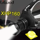 Налобный фонарь XHP160, светодиодный, 18650 лм, с зарядкой от USB, водонепроницаемый