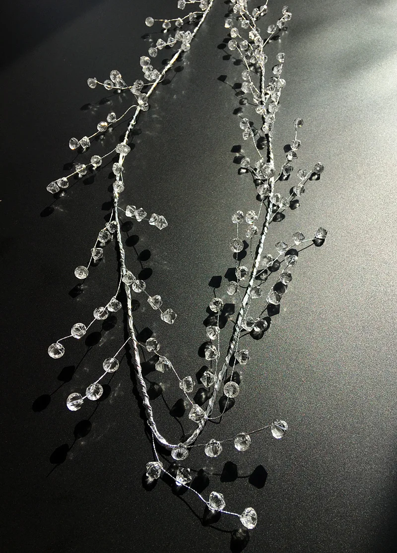 40" Clear Diamond Beaded Garlands Wire String Acrylic Crystal Garland Wedding Party Decoration Wreath DIY Wedding Centerpiece De