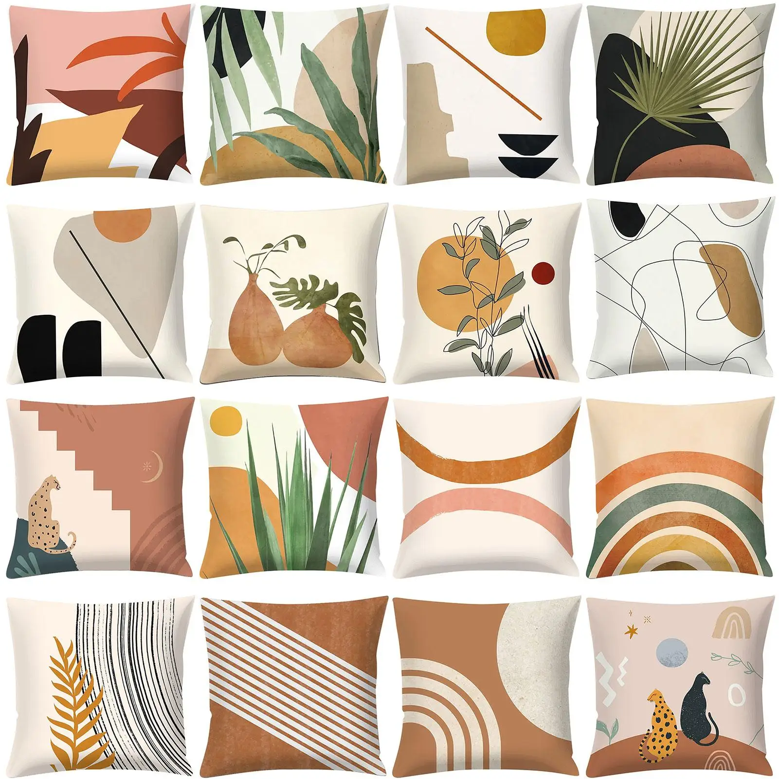 

1 шт в виде листа, геометрической формы в форме цветка кот дизайн кожаный чехол для подушки Чехол автомобиля диван Настенный декор домашний ...