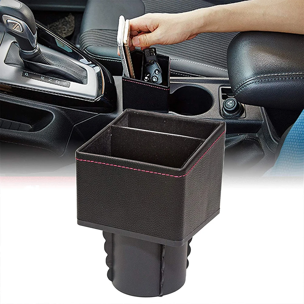

Square Container Cup Holder Pocket Console Pocket Seat Catcher Pocket Organizer Coin Collector Car Center Control Storage Box