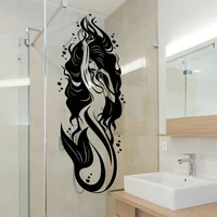 bathroom bath wall decal vinyl sexy naked mermaid girl bathroom decor wall stickers waterproof glass door wall decoration z461