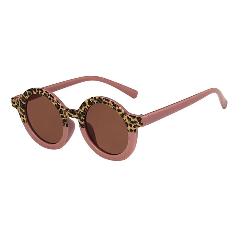 

2021 Round Kids Sunglasses Colored Leopard Designed Child Sun Glasses Boys Shades Girls UV400 Oculos De Sol Gafas Baby