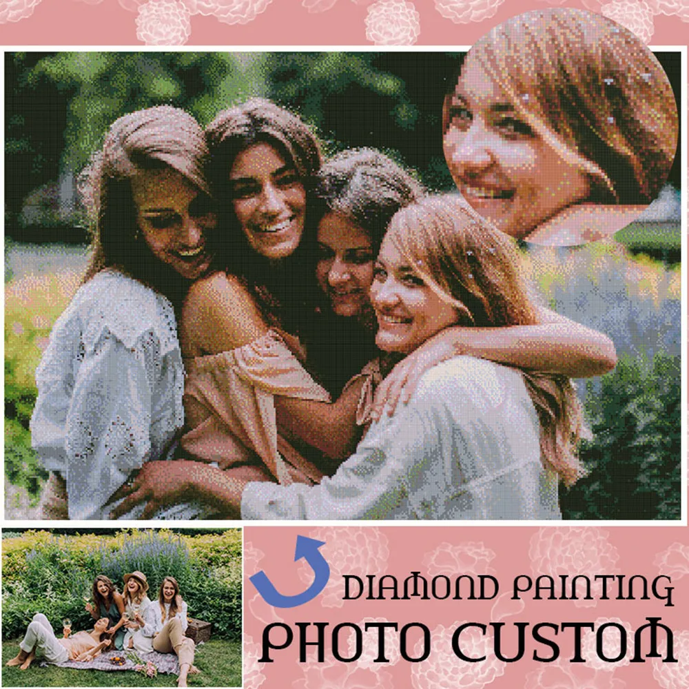 

Алмазная живопись, фото на заказ, наборы для вышивки крестиком 5D, сделай сам, персонализированное алмазное искусство, набор алмазов на заказ...