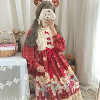 kawaii lolita dress japanese soft girl wind cute bear girl sling sweet sleeveless high waist dress jsk vestidos