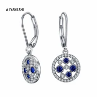 aiyanishi 925 sterling silver dangle earrings round hallow earrings wedding engagement silver chandelier drop earrings gifts