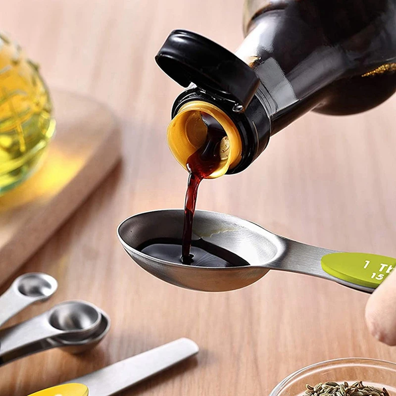 

8 Pcs Magnetic Measuring Spoons Set with 2 Pcs Self Adhesive Paper Towel Holder