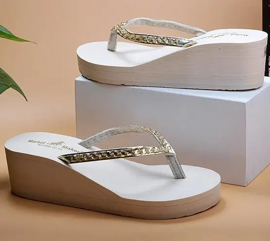 Шлепанцы на высоком каблуке женские летние Нескользящие с толстой