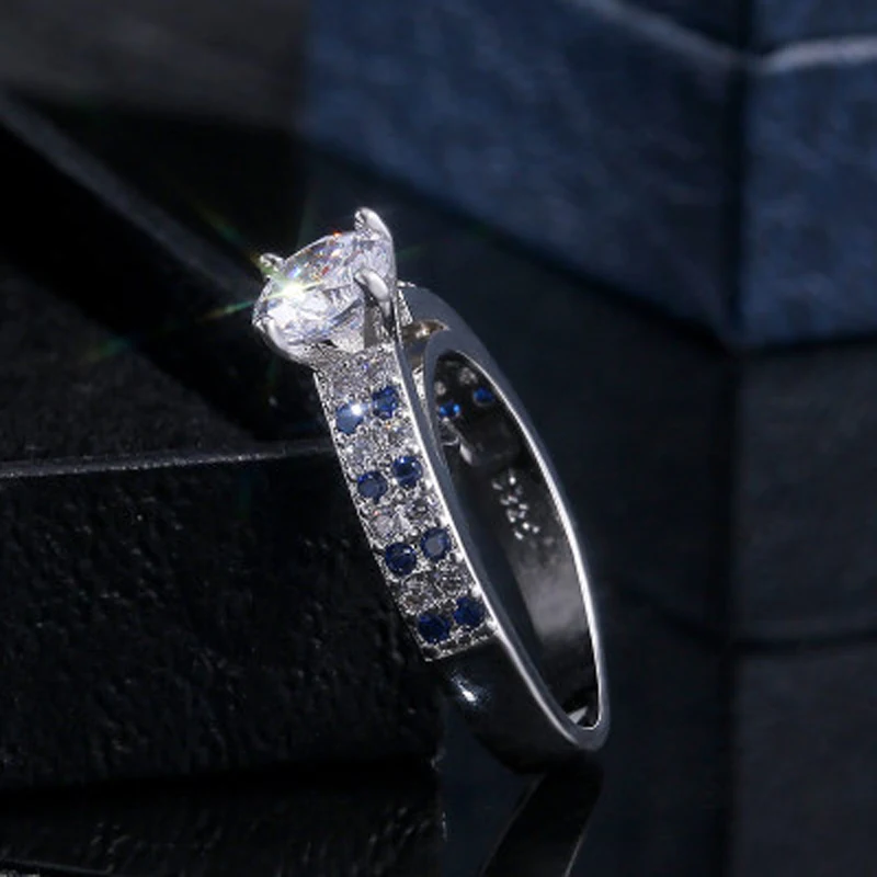 Обручальные кольца с цирконом для женщин цвет розового золота женские