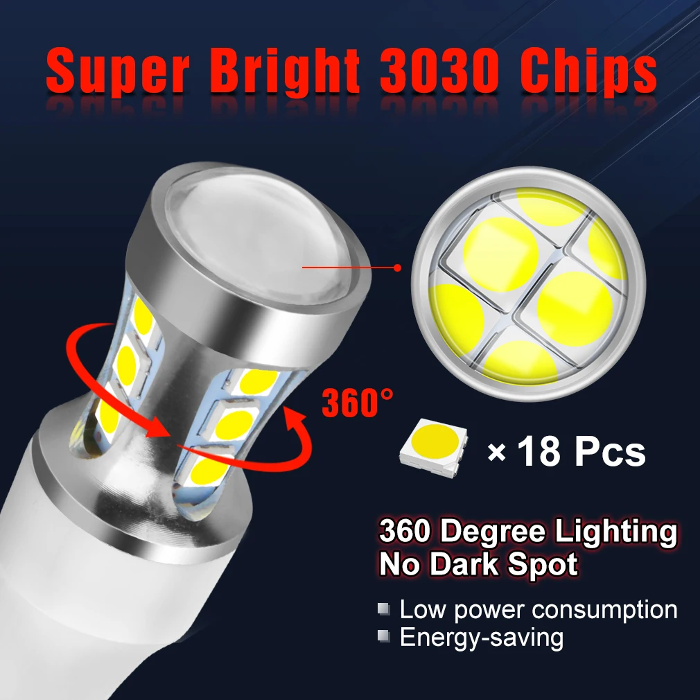 Светодиодная лампа Canbus T15 W16W 921 912 18SMD 3030 12 В 1 шт. | Автомобили и мотоциклы
