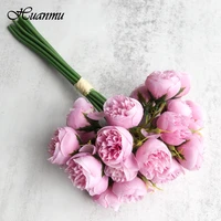 artificial flowers simple 27 heads bouquet rose silk high end wedding party bride home table plant decoration single branch