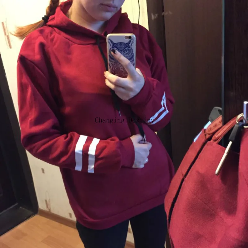 S XL женская мода свободные толстовки с капюшоном и длинными рукавами женские