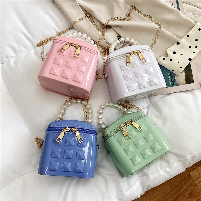 

Candy Color Plaid Shoulder bags For Women 2021 Casual Mini Square Box Messenger Bag Chain Fashion Crossbody HandBags