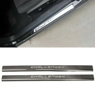 

Stainless Steel Outer Door Sill Scuff Plate 2pcs For Dodge Challenger 2015-2019