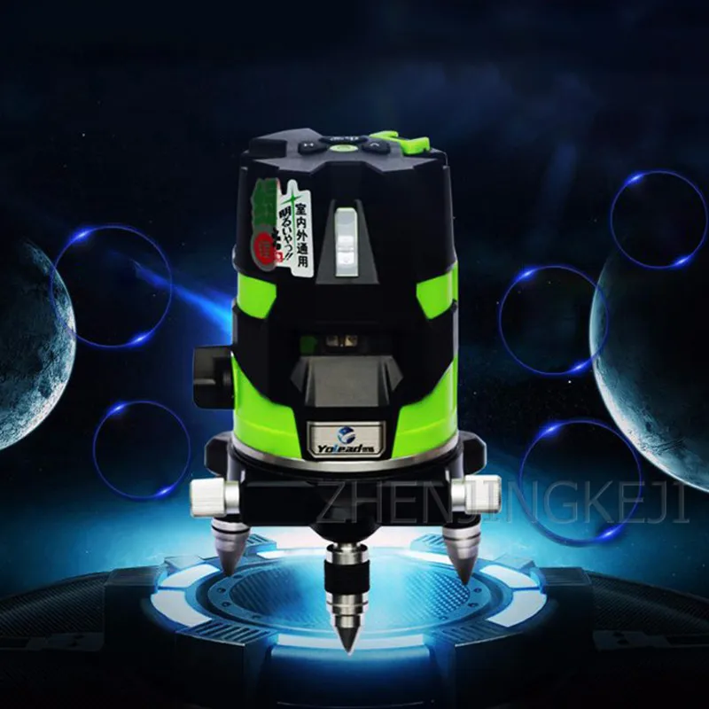 Зеленый светильник спиртовой уровень лазерный инфракрасный 3 линии бликов 360 °