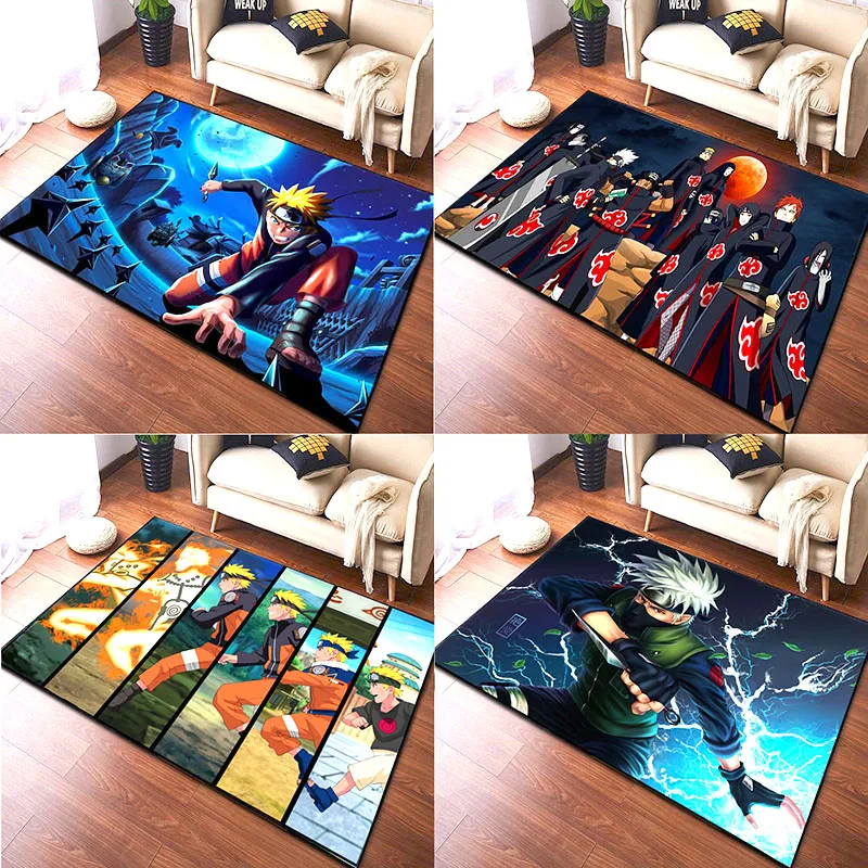 Большой коврик с японским аниме принтом нескользящий Придверные коврики