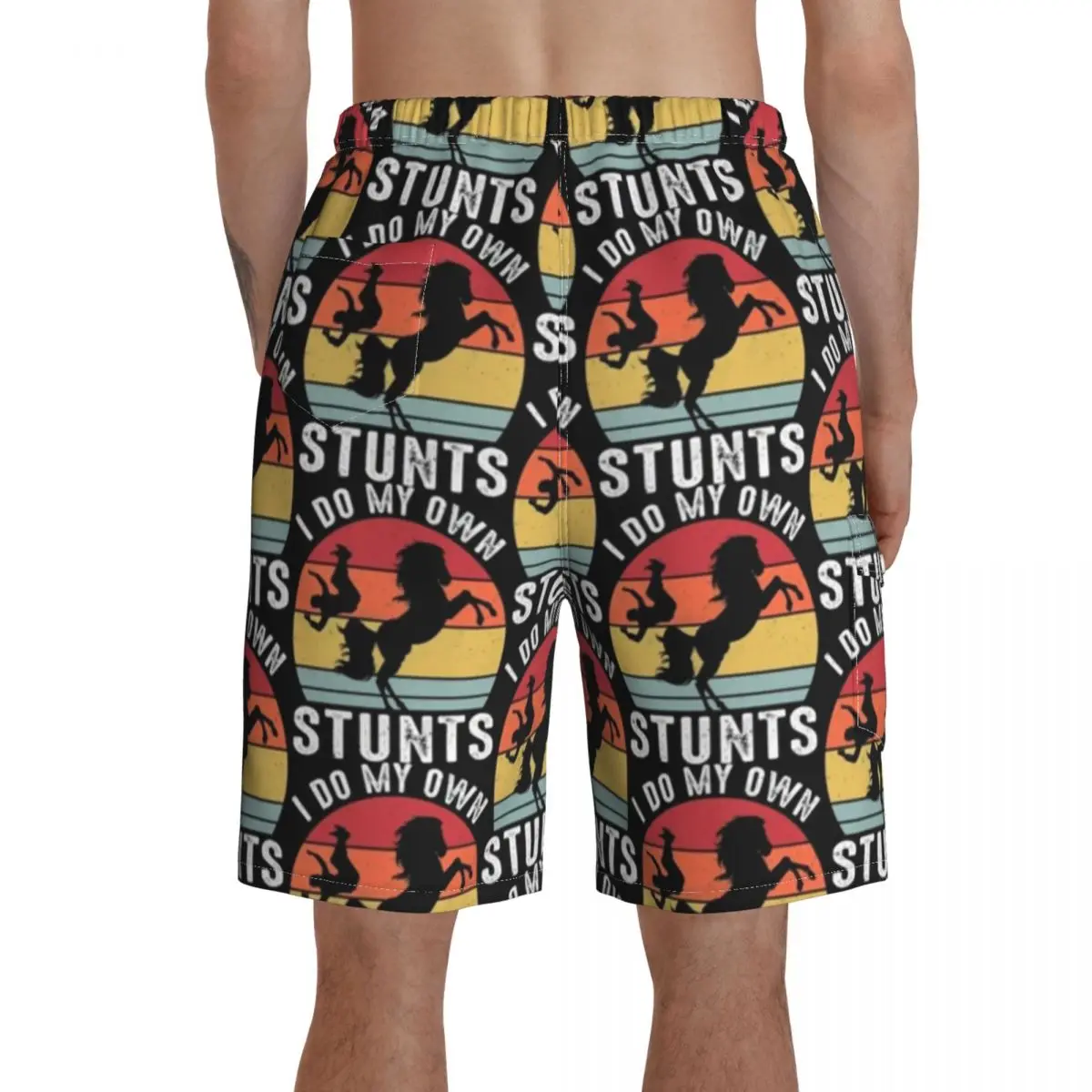 

Horse Board Shorts Pattern Bathing Swimming Trunks Polyester Men Swim Trunks