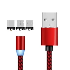 Магнитный зарядный кабель для передачи данных-3 головки, 2 А, кабель для быстрой зарядки USB Micro Type C, шнур для iPhone