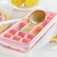 18 grid rectangle food supplement kitchen baking tool silicone candy machine sugar mold bar 4 color with lid ice cube sushi mold
