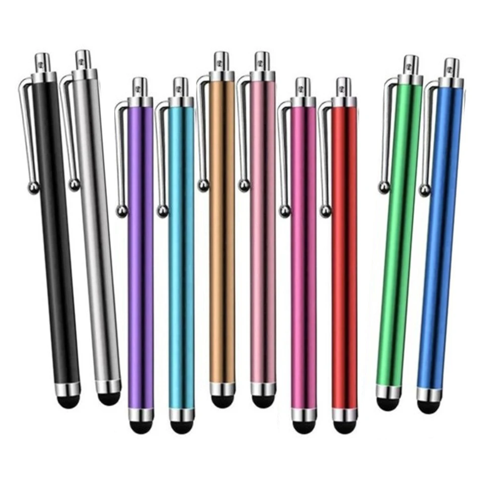 

11cm Stylus Touch Capacitive Screen Mobile Phone Pen For Iphone Tablets Soft Rubber Tip Sensitive Pencil With Shirt Clip Green