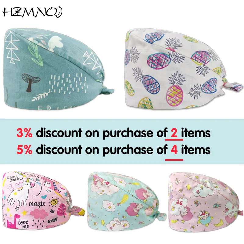 

Шапочка матовая с индивидуальным принтом, регулируемая для хирургических салонов красоты, работы для стоматолога, лабораторий, зоомагазин...