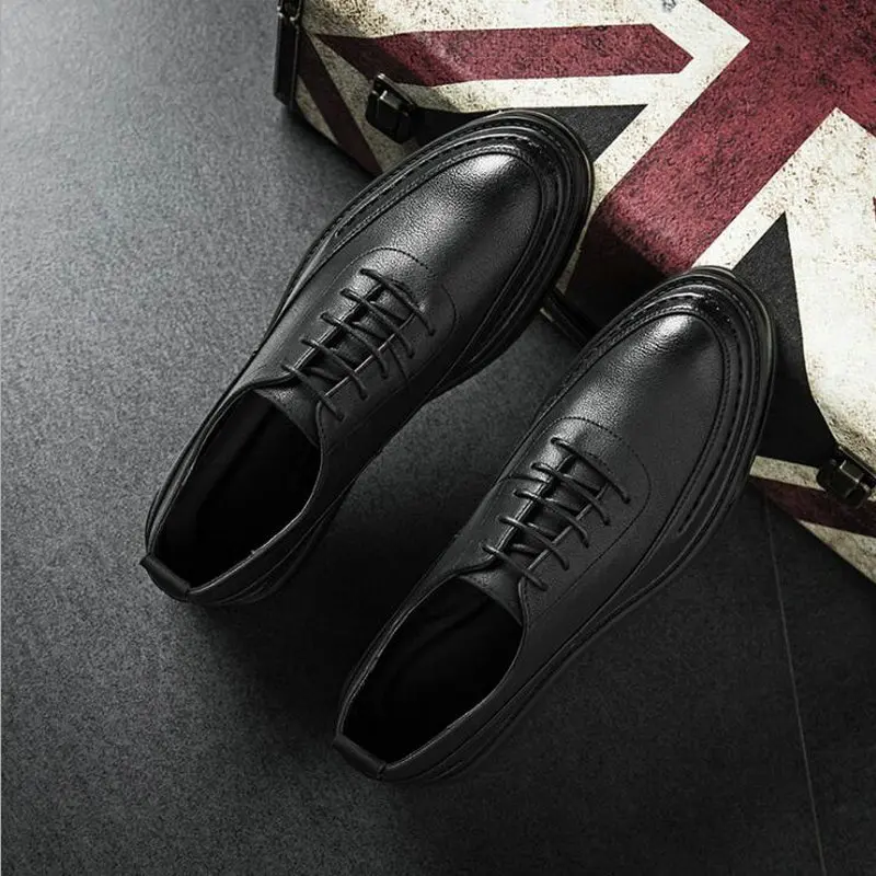 Мужские деловые кожаные туфли черные коричневые в итальянском стиле для костюма