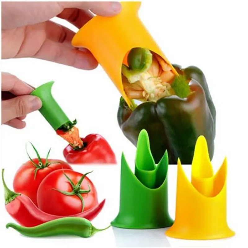 

2Pcs Creative Pepper Cutter Corer Slicer Tomato Fruit Vegetable Kitchen Tools