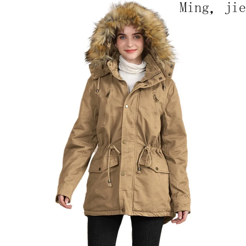 

2020 Women's Winter Washed Cotton Jacket Women European and American Slim Mid-length Jacket Bubble Luxury Design Puffer Coat