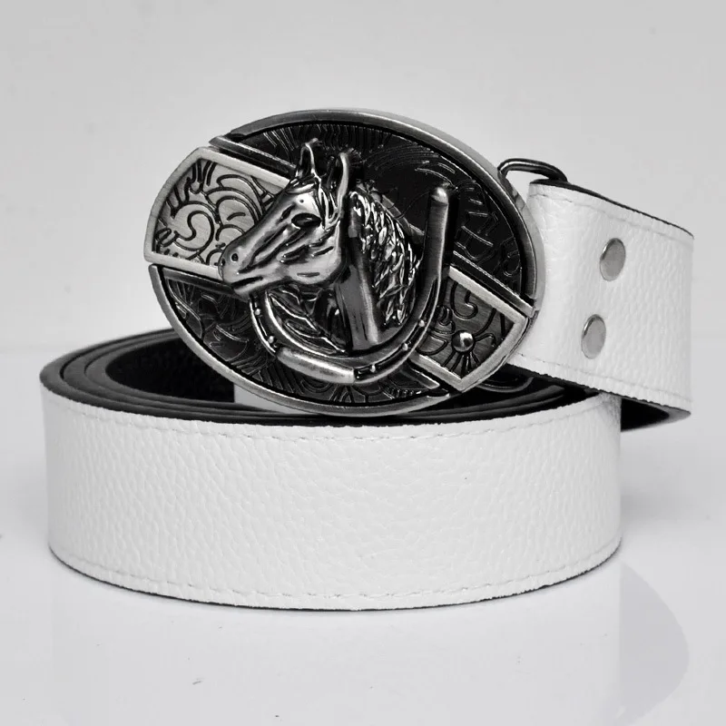 Мужской черный и белый универсальный ремень с обеих сторон тигр дракон волк паук
