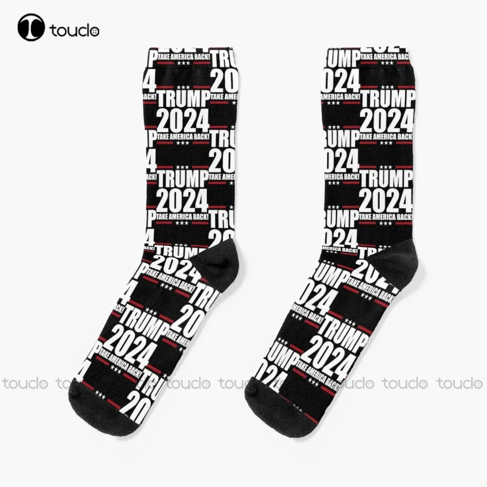 

Donald Trump 2024 Take America Back Socks He Office Socks Personalized Custom Unisex Adult Teen Youth Socks 360° Digital Print