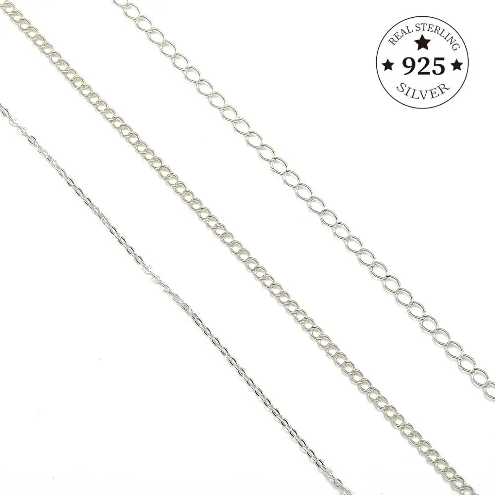 925 Sterling Silver Findings 50cm/lot Open Link Chain Tail Extender For DIY Jewelry Making Necklace Bracelet Accessories | Украшения и